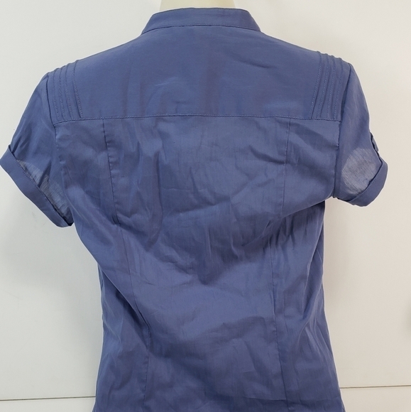 RW&Co Collared Button Up Short Sleeve Blouse - Picture 3 of 6